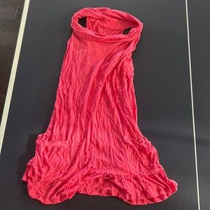 pink sleeveless dress with pockets